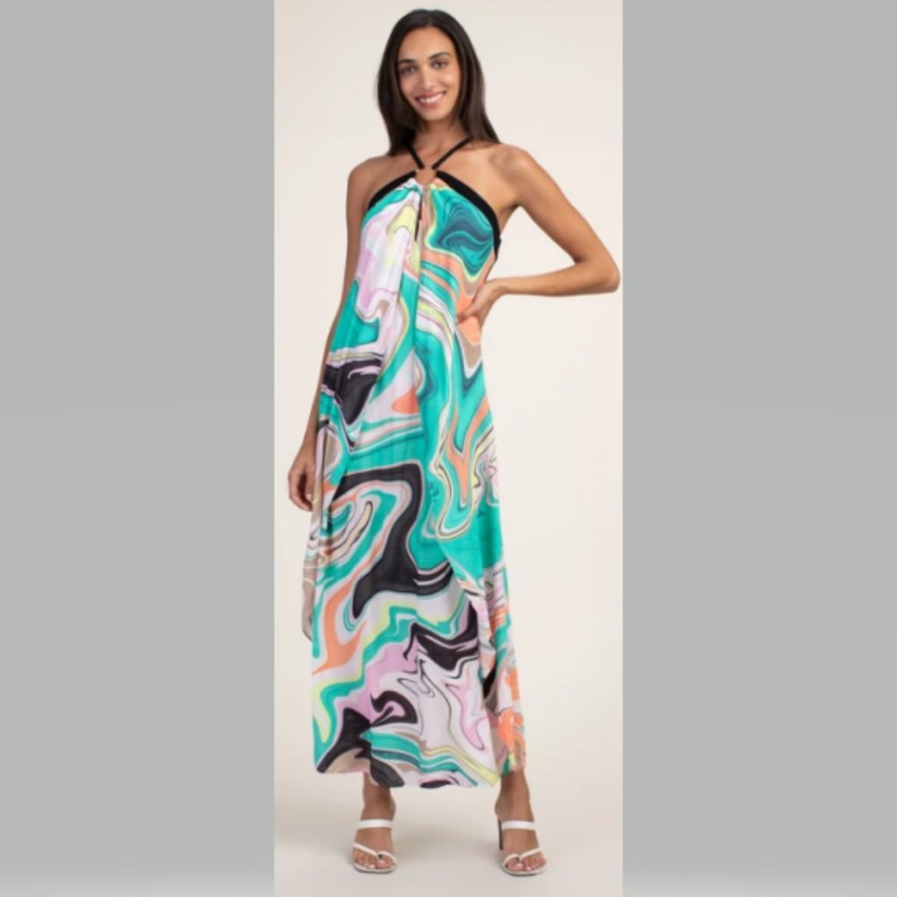 Trina Turk Nazare Keyhole Maxi Dress Cover Up Size L